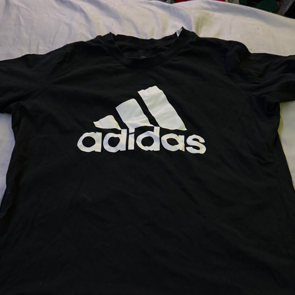 Adidas Black Tee with White Logo